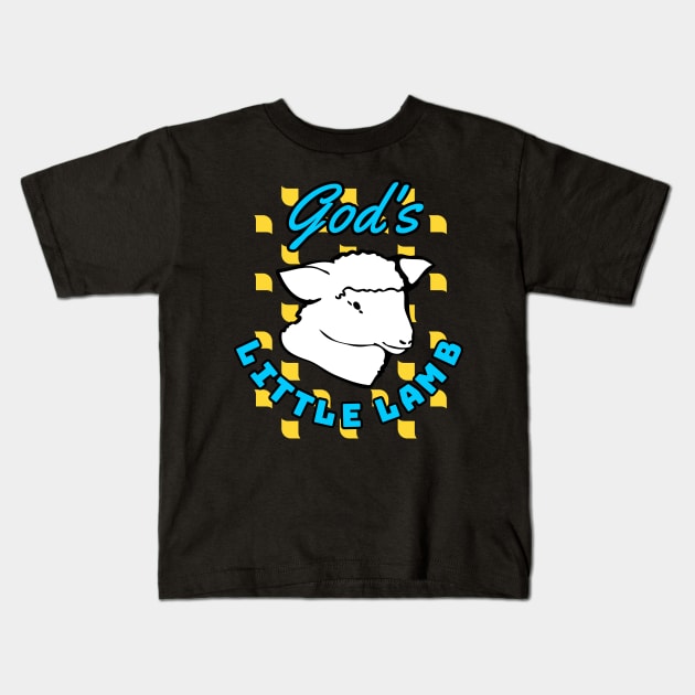 Gods little Lamb Religion Christian Children Gift Kids T-Shirt by Foxxy Merch